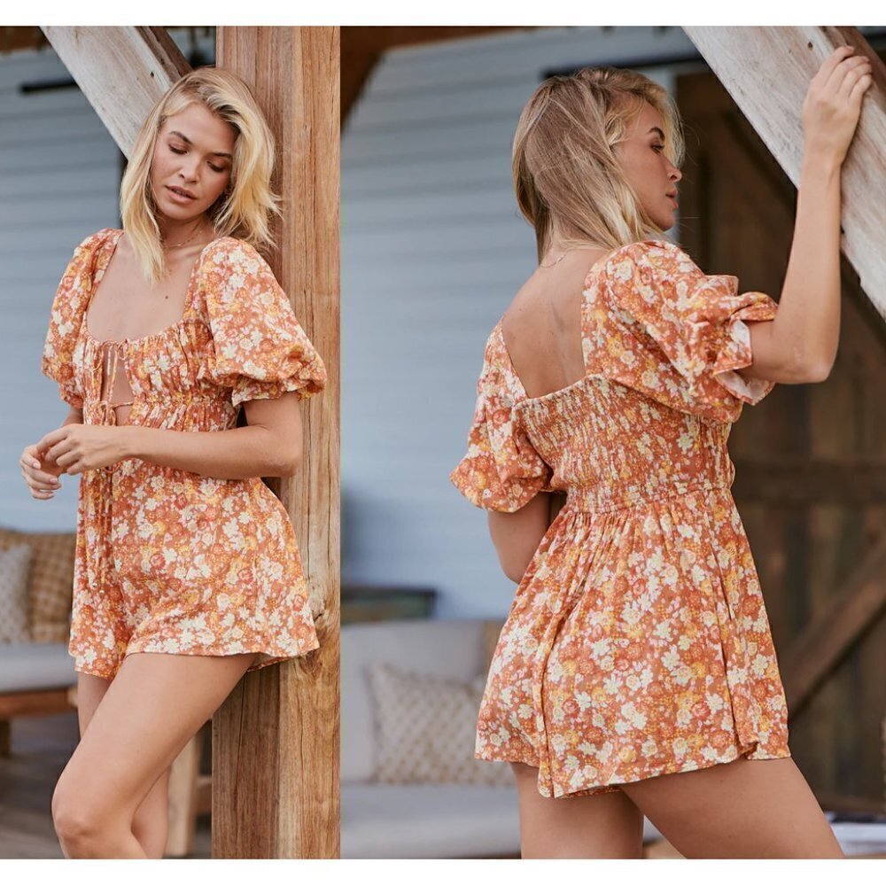 FREE PEOPLE Show Me Love Romper in Original Combo Size X-Small